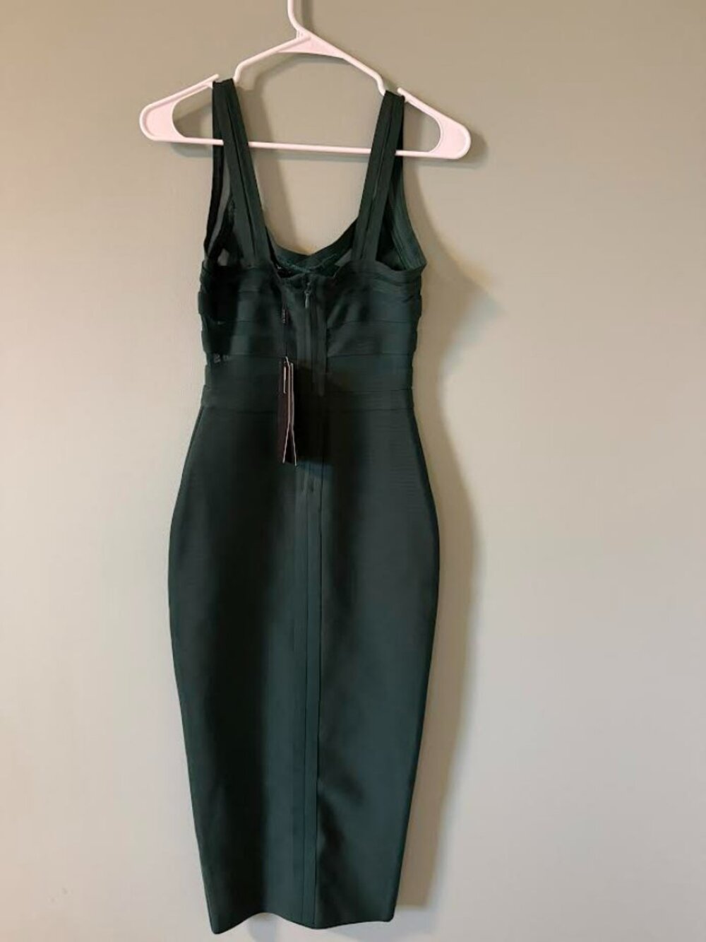 SESIDY Dark Green Bandage Bodycon Cocktail Dress Small NWT - Picture 2 of 5